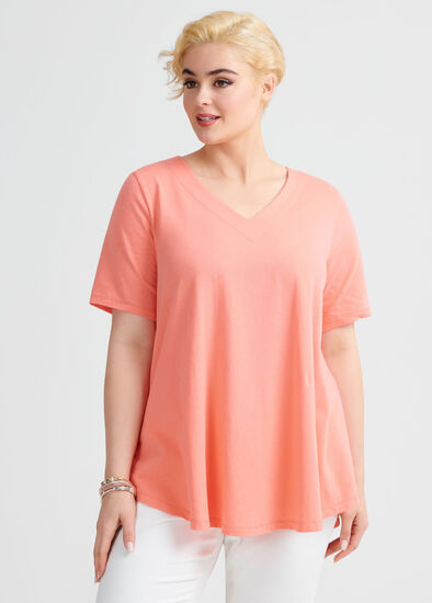 Plus Size Organic V-neck Swing Basic Tee