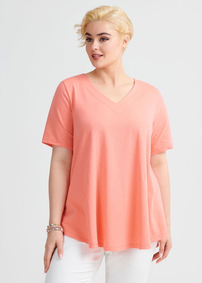 Organic V-neck Swing Basic Tee, , hi-res