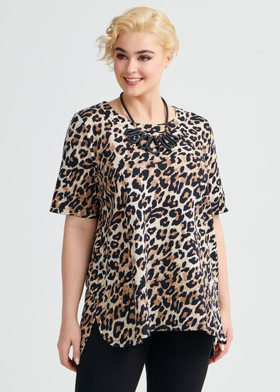 Plus Size Cotton Animal Top