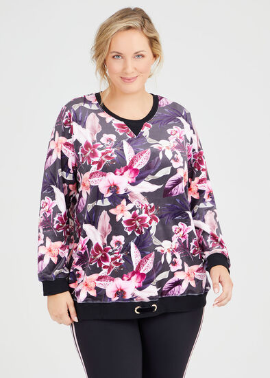 Plus Size Velour Mystic Floral Sweat