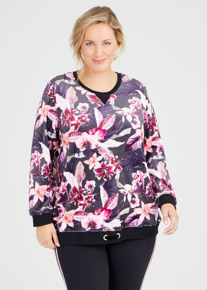 Velour Mystic Floral Sweat, , hi-res