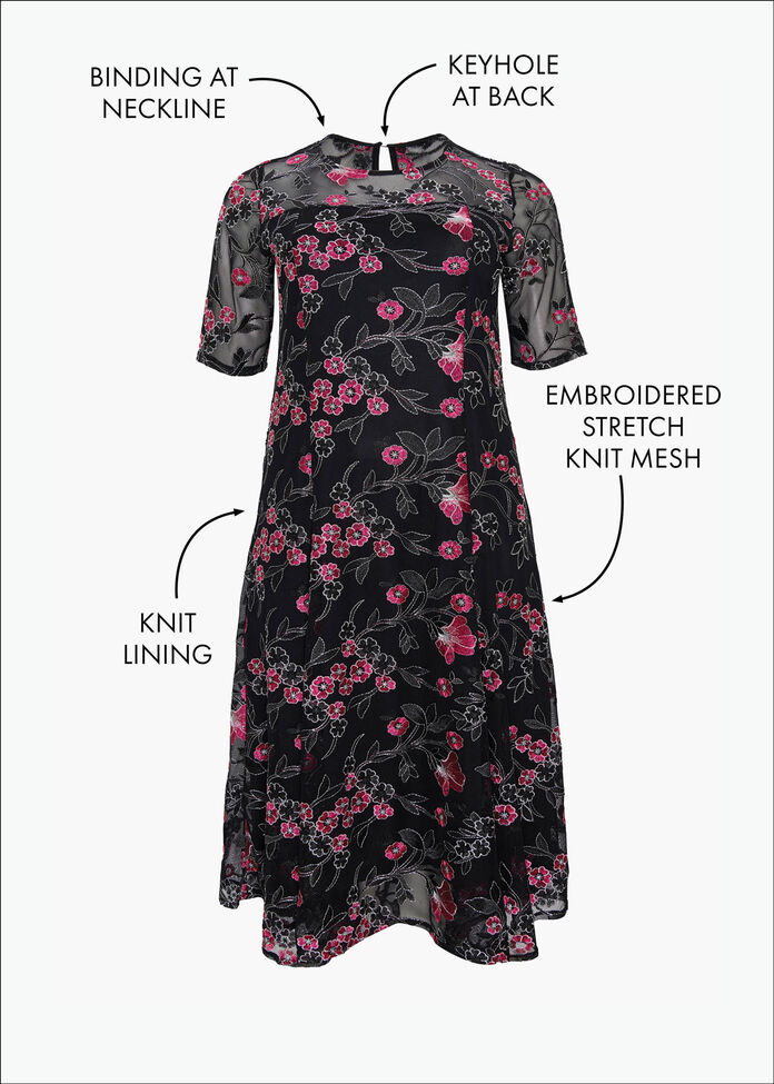 Embroidery Flower Dress, , hi-res