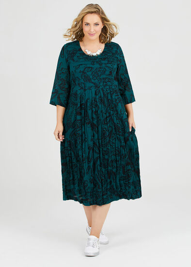 Plus Size Cotton Paisley Dress