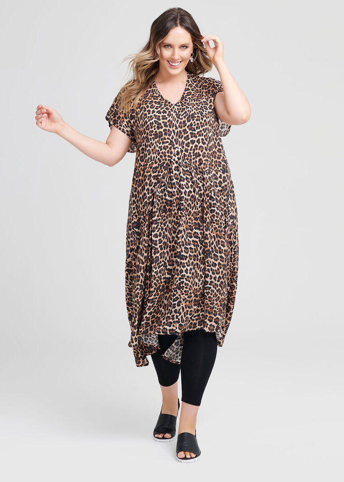 Natural Leopard Dress, , hi-res