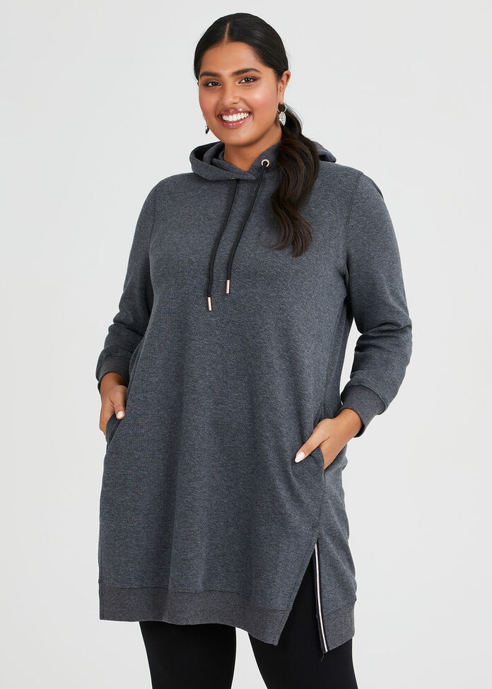 Hooded Sweat Dress, , hi-res