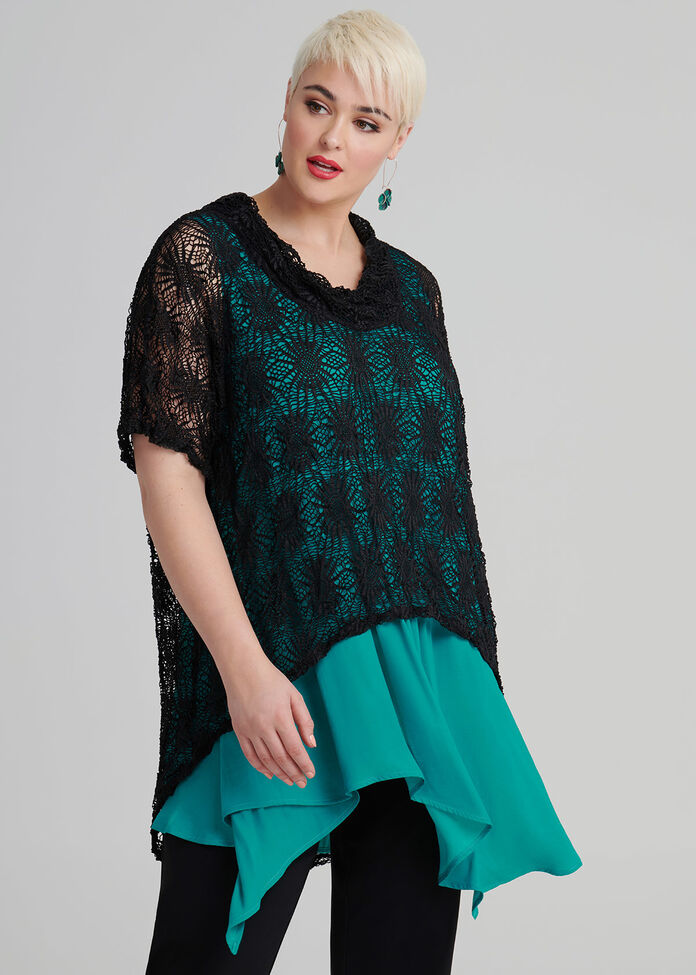 Map It Out Lace Top, , hi-res