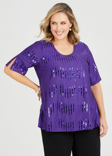 Plus Size Monte Carlo Sequin Top