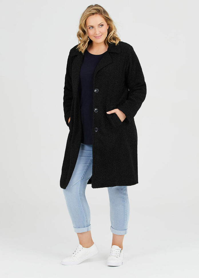 Teddy Boucle Coat, , hi-res