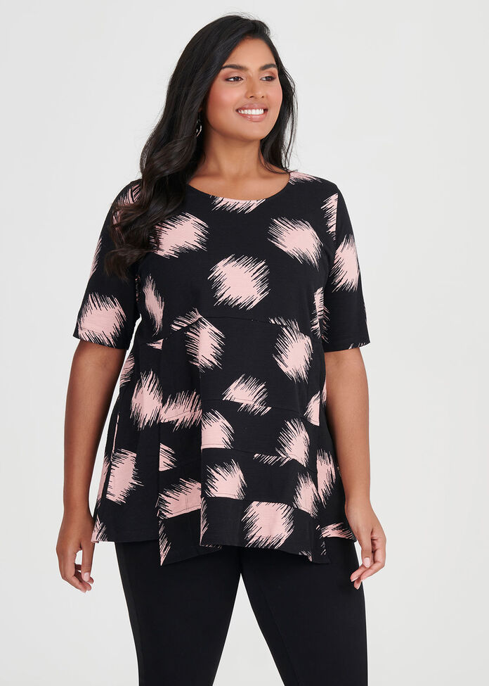 Cotton Maxi Spot Top, , hi-res