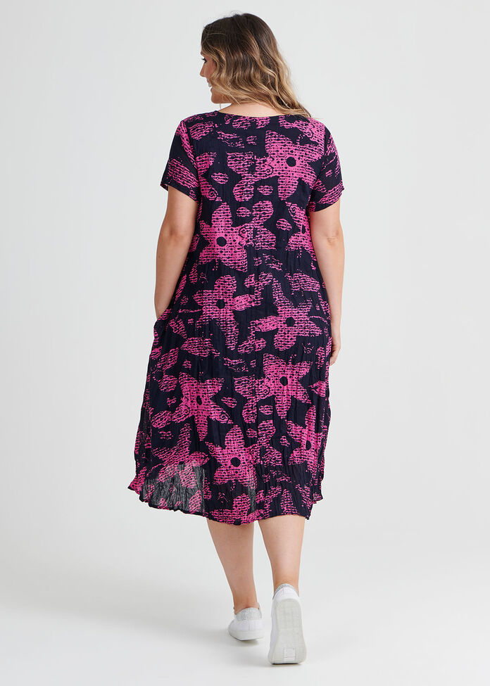 Cotton Floral Pop Dress, , hi-res