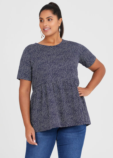 Plus Size Organic Ditsy Spot Top