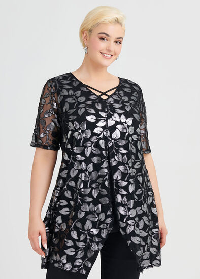 Plus Size Jazzy Short Sleeve Tunic