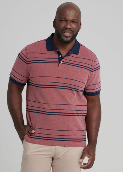 Plus Size Nova Stripe Pique Polo