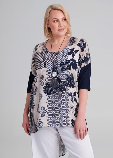 Plus Size Blue Bazaar Hi-lo Top