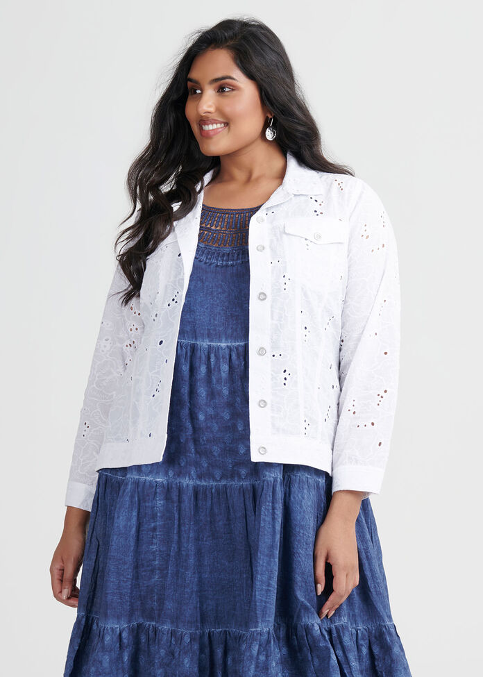 Cotton Broderie Jacket, , hi-res