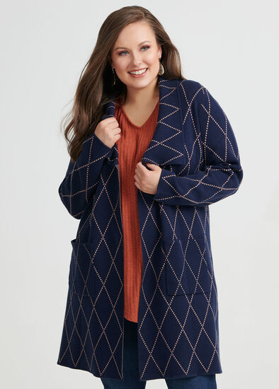 Plus Size Twilight Check Cardigan