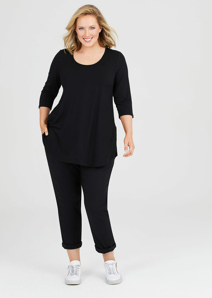 Bamboo Base 3/4 Sleeve Top, , hi-res