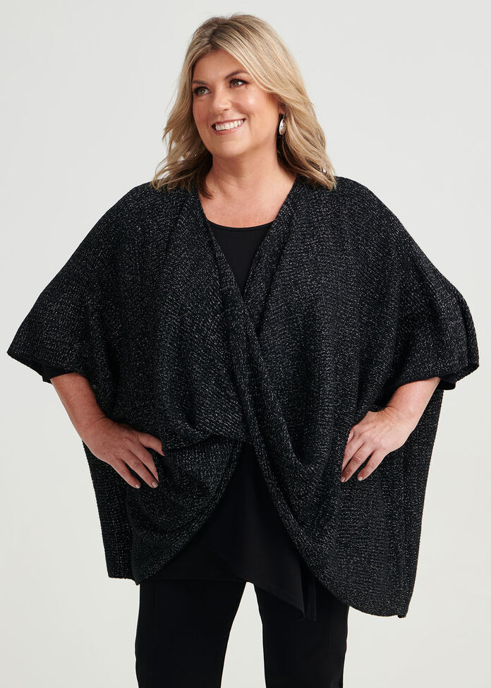 Twist Front Poncho, , hi-res