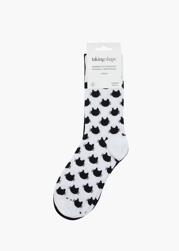 Set/2 Bamboo Cat Socks, , hi-res