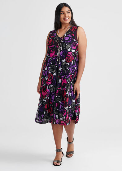 Plus Size Coming Up Roses Dress