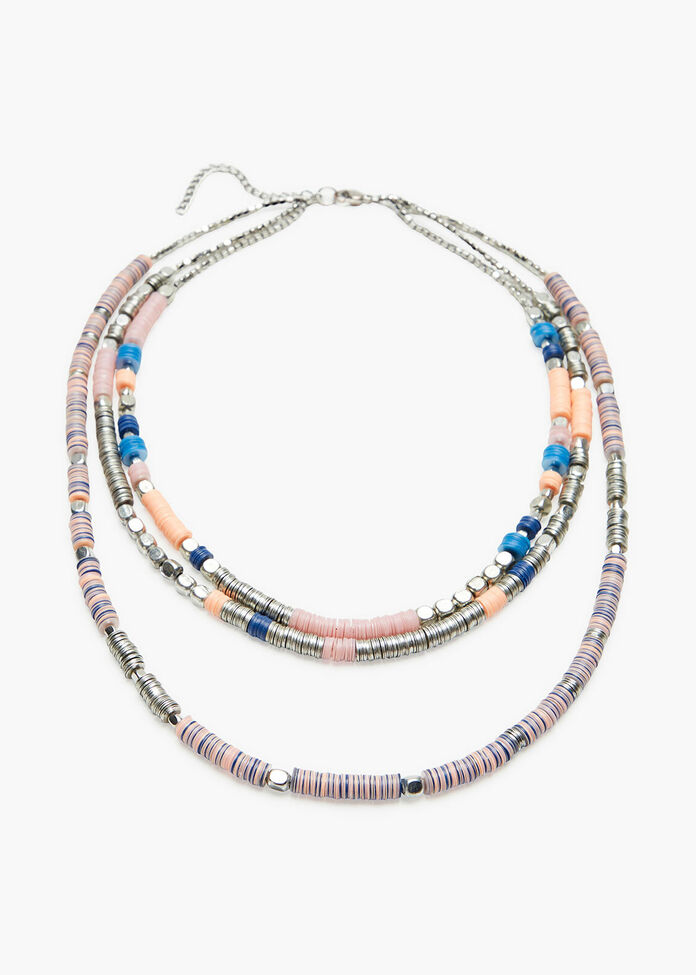 Sequin Beaded Necklace, , hi-res