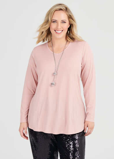 Plus Size Wool Bamboo V-neck Top