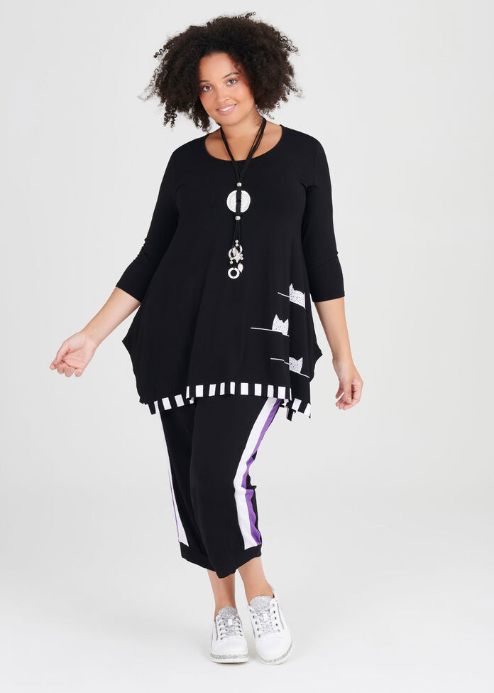 Natural Cat On The Line Tunic, , hi-res