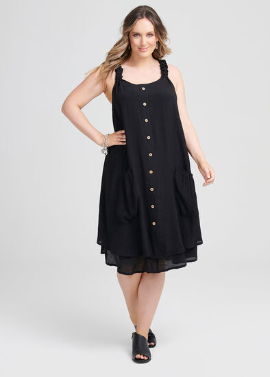 Plus Size Sweet Escape Buttons Dress