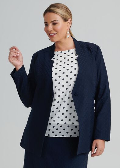 Plus Size Embossed Court Jacket