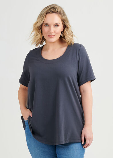 Plus Size Organic Keyhole Back Tee