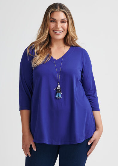 Plus Size Organic V-neck Swing Top