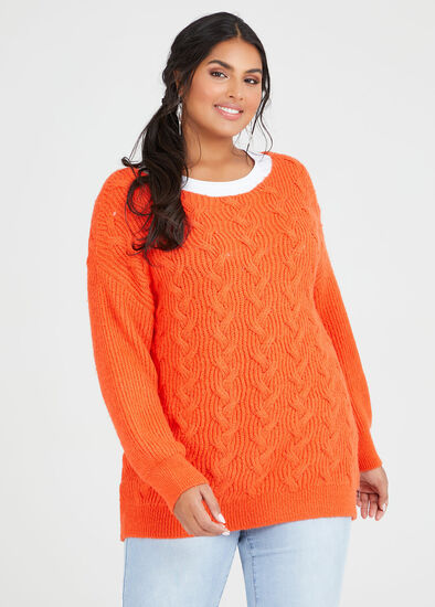 Plus Size Cable Knit Jumper