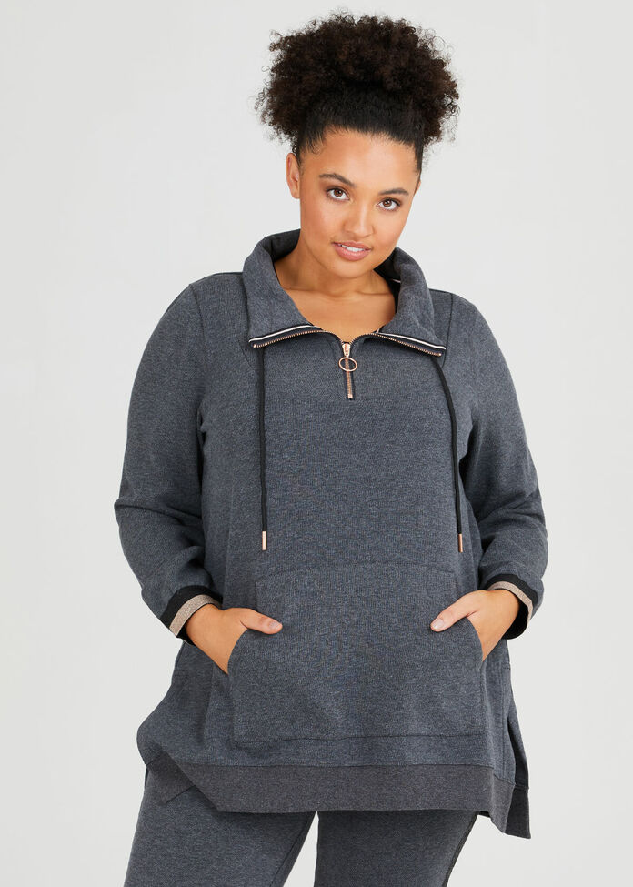 Mock Neck Sweat Tunic, , hi-res