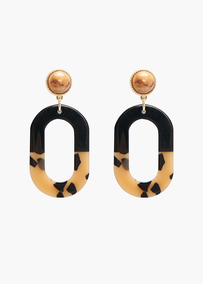 Oval Drop Earrings, , hi-res