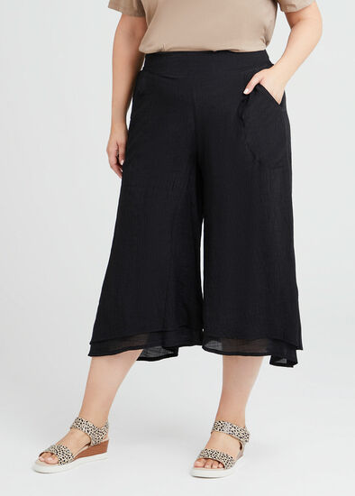 Plus Size Natural Layered Crop Pant