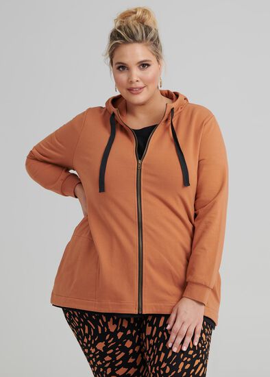 Plus Size Organic Hooded Zip Top