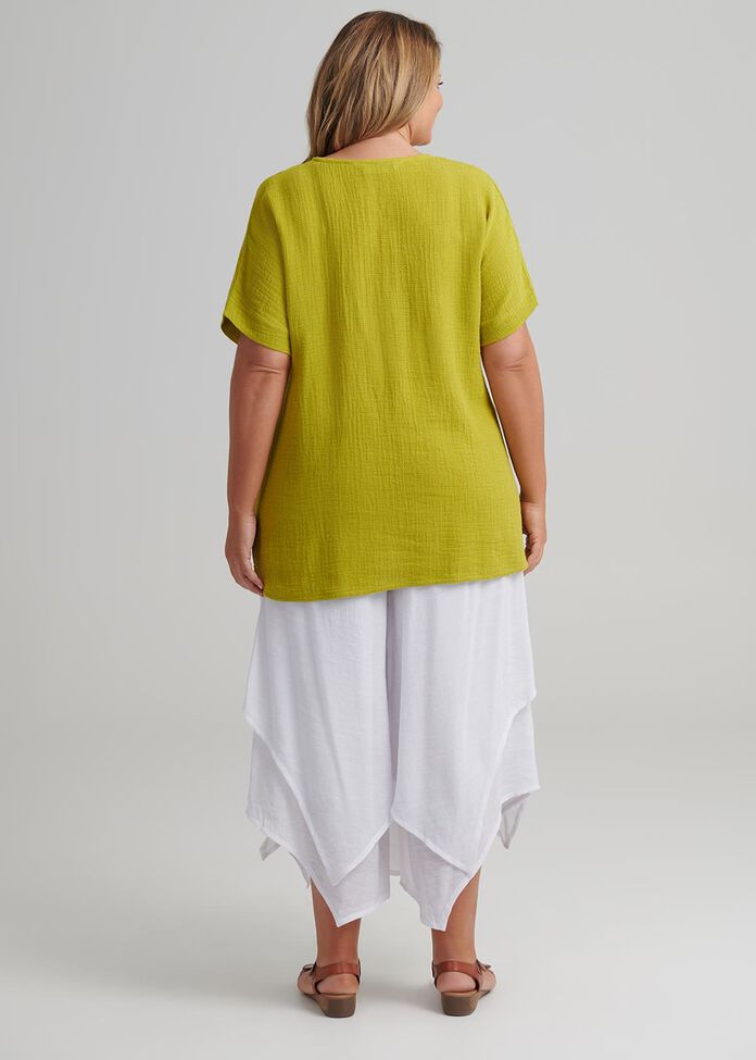 Linen Spliced Top, , hi-res