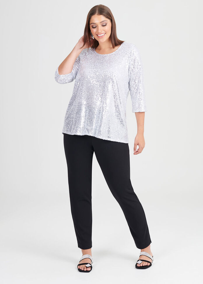 Argent Sequin Top, , hi-res