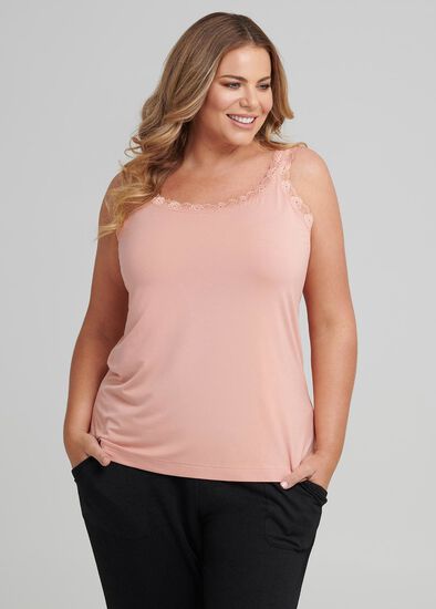 Plus Size Cozy Lounge Lace Tank