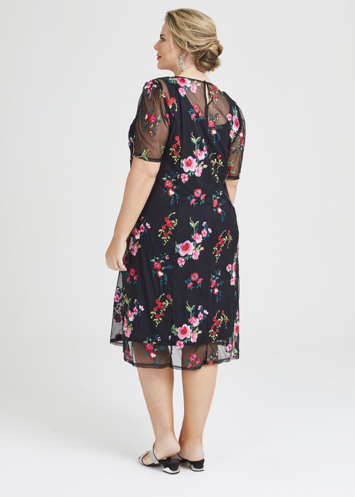 Kalah Embroidered Midi Dress, , hi-res