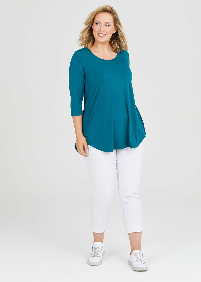 Bamboo Base 3/4 Sleeve Top, , hi-res