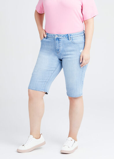 Plus Size Coolmax Mom Denim Short