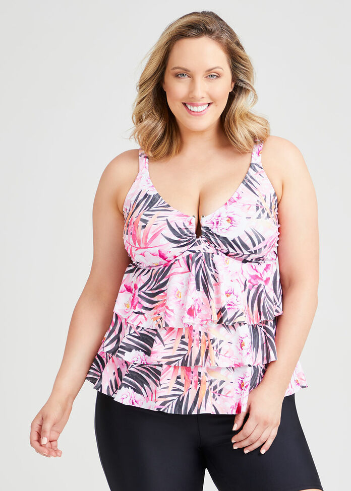 Layer Rose Bloom Tankini, , hi-res