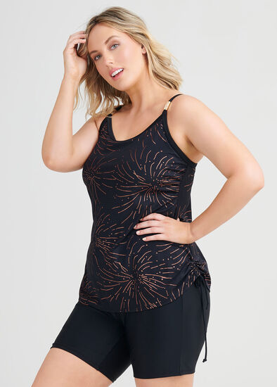 Plus Size Sunset Fireworks Tankini