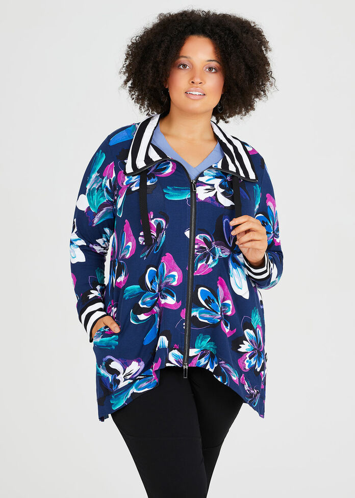 Blooms Of Blue Cardigan, , hi-res