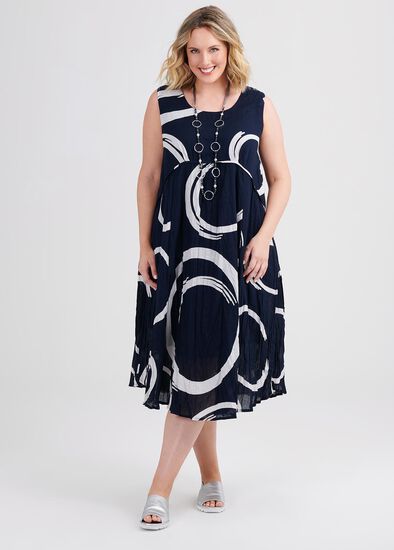 Plus Size Cotton Swirl Dress