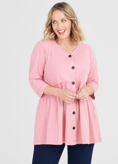 Plus Size Organic Button Tunic