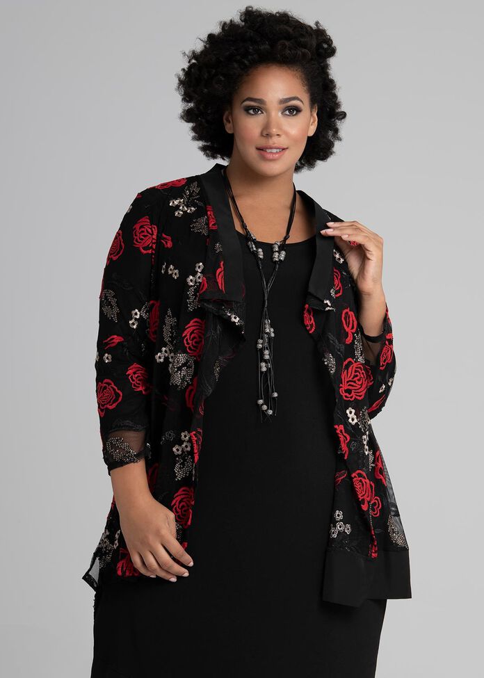 Accolade Embroidered Cardi, , hi-res