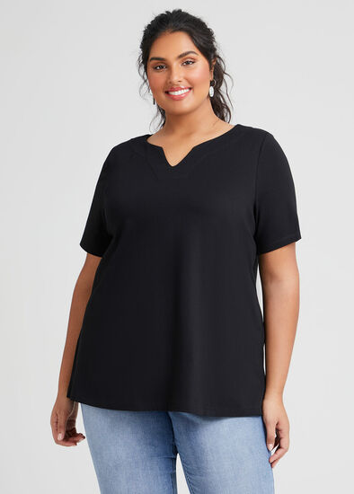 Plus Size Organic Notch V-neck T-shirt