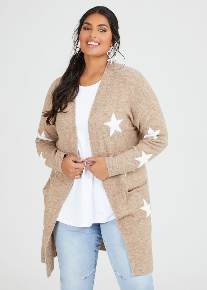 Cosy Star Knit Cardigan, , hi-res